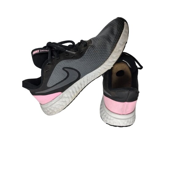 Nike Revolution 5 Women's Road Running Shoes Size 9.5 Grey-Black-Pink - Picture 2 of 7